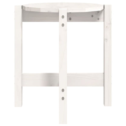 vidaXL Coffee Table White Ø 42.5x45 cm Solid Wood Pine
