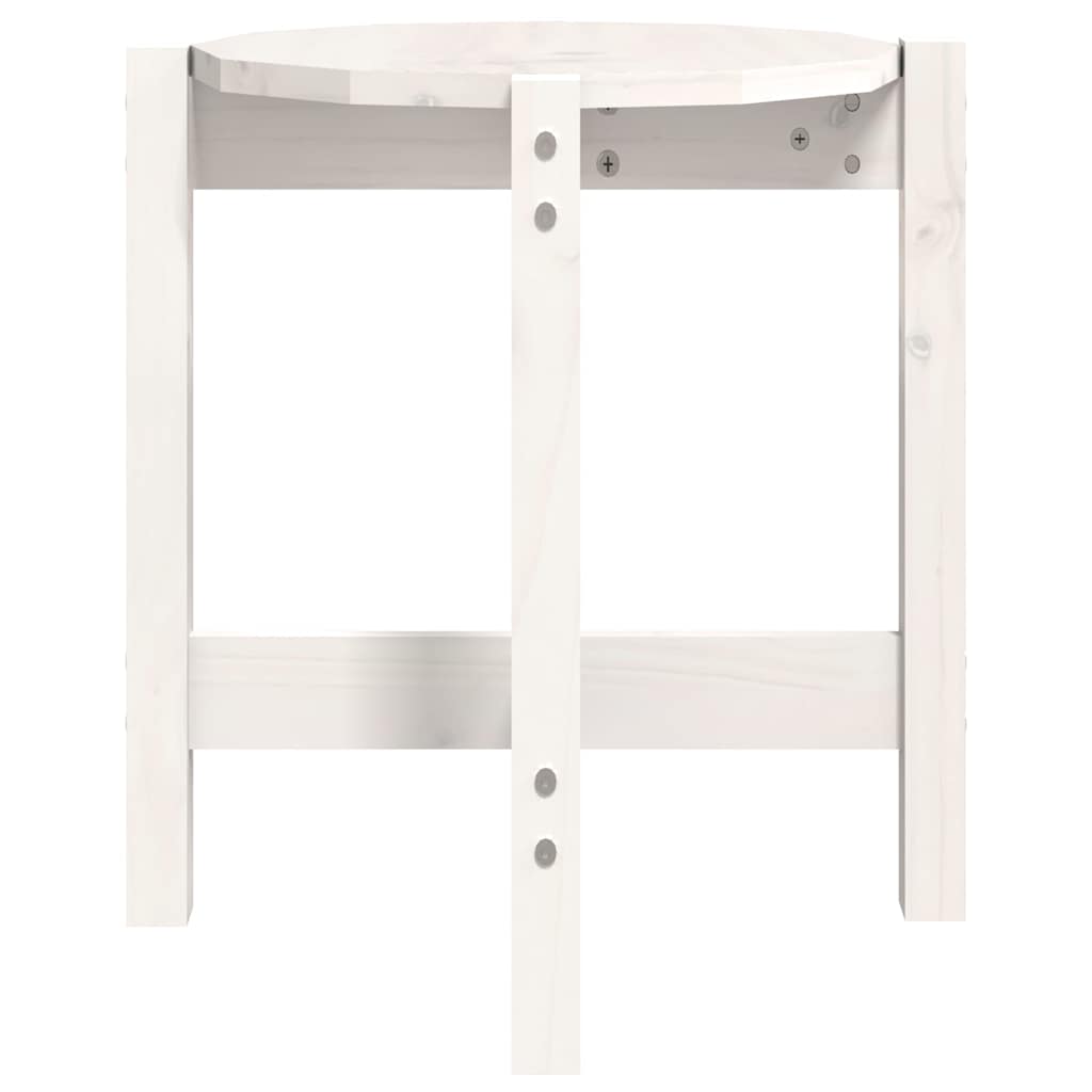 vidaXL Coffee Table White Ø 42,5x45 cm Solid Wood Pine