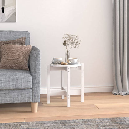 vidaXL Coffee Table White Ø 42.5x45 cm Solid Wood Pine