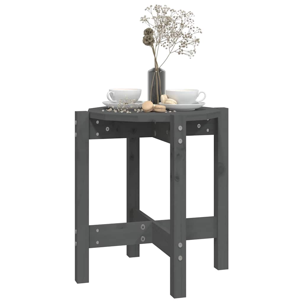 vidaXL Coffee Table Grey Ø 42,5x45 cm Solid Wood Pine