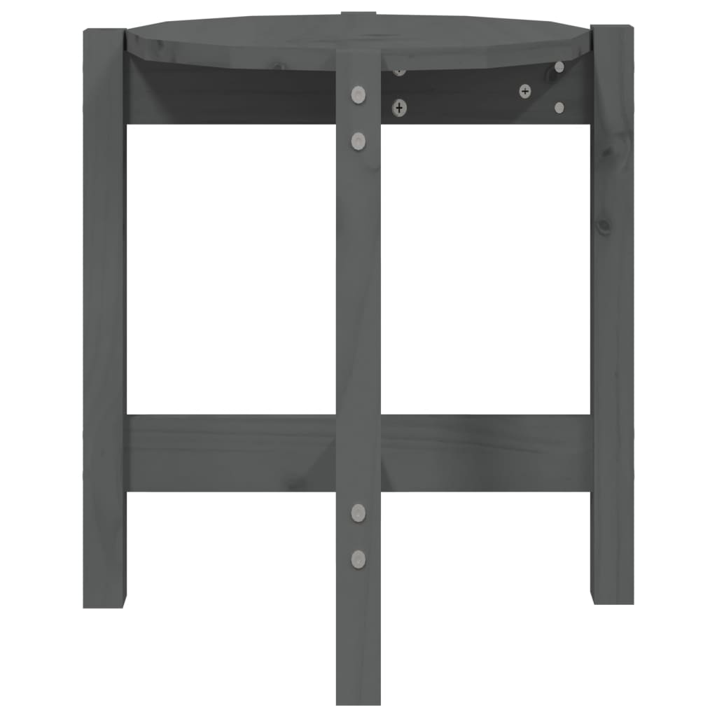 vidaXL Coffee Table Grey Ø 42.5x45 cm Solid Wood Pine