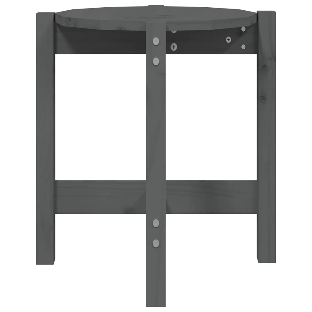 vidaXL Coffee Table Grey Ø 42,5x45 cm Solid Wood Pine