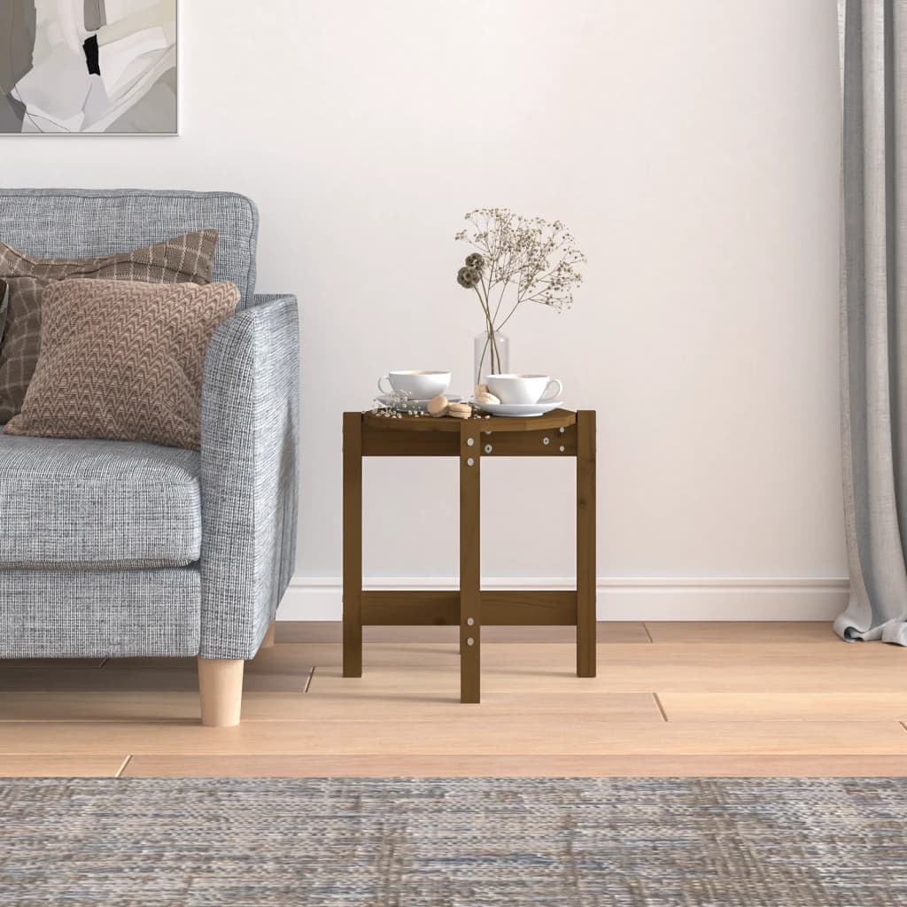 vidaXL Coffee Table Honey Brown Ø 42,5x45 cm Solid Wood Pine