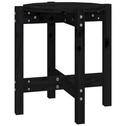 vidaXL Coffee Table Black Ø 42.5x45 cm Solid Wood Pine