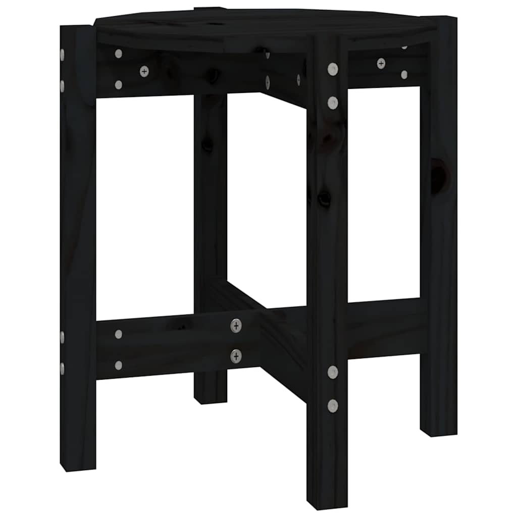vidaXL Coffee Table Black Ø 42,5x45 cm Solid Wood Pine
