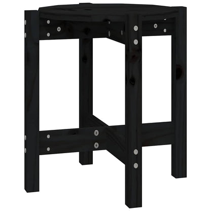 vidaXL Coffee Table Black Ø 42,5x45 cm Solid Wood Pine