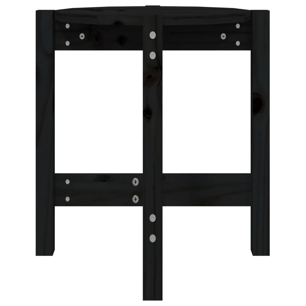 vidaXL Coffee Table Black Ø 42.5x45 cm Solid Wood Pine