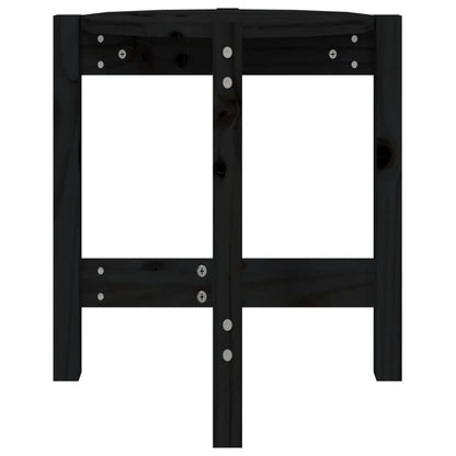vidaXL Coffee Table Black Ø 42.5x45 cm Solid Wood Pine