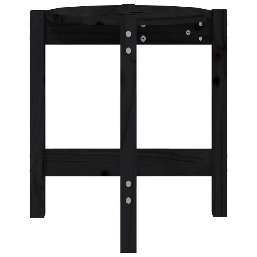 vidaXL Coffee Table Black Ø 42.5x45 cm Solid Wood Pine