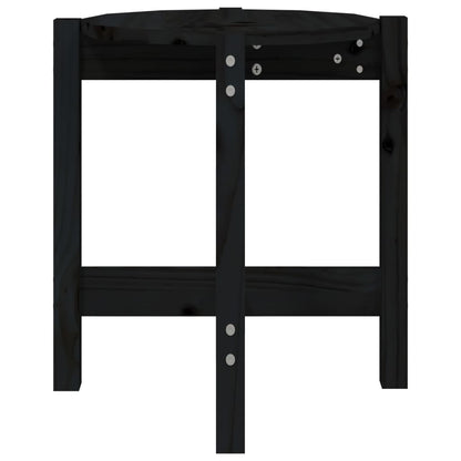 vidaXL Coffee Table Black Ø 42.5x45 cm Solid Wood Pine