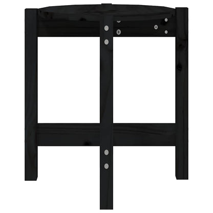 vidaXL Coffee Table Black Ø 42,5x45 cm Solid Wood Pine