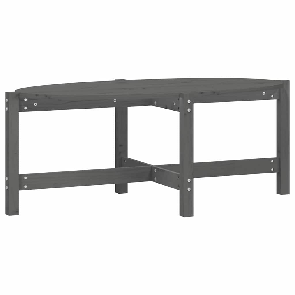 vidaXL Coffee Table Grey 118x63x45 cm Solid Wood Pine