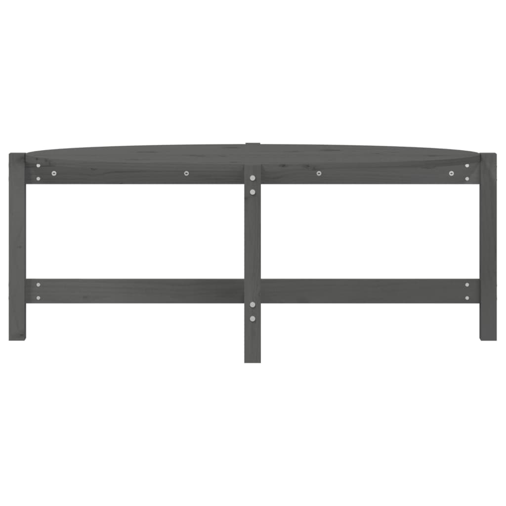 vidaXL Coffee Table Grey 118x63x45 cm Solid Wood Pine