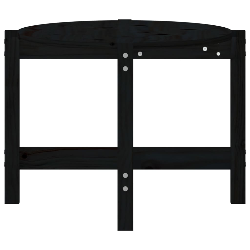 vidaXL Coffee Table Black 118x63x45 cm Solid Wood Pine