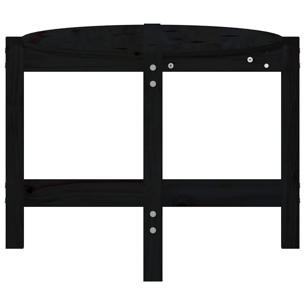 vidaXL Coffee Table Black 118x63x45 cm Solid Wood Pine