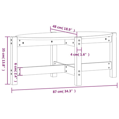 vidaXL Coffee Table Grey 87x48x35 cm Solid Wood Pine