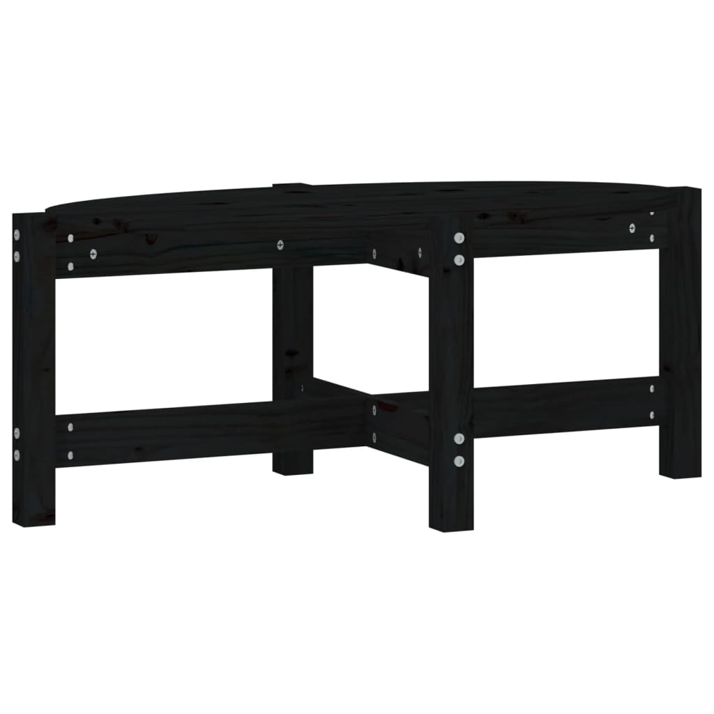 vidaXL Coffee Table Black 87x48x35 cm Solid Wood Pine
