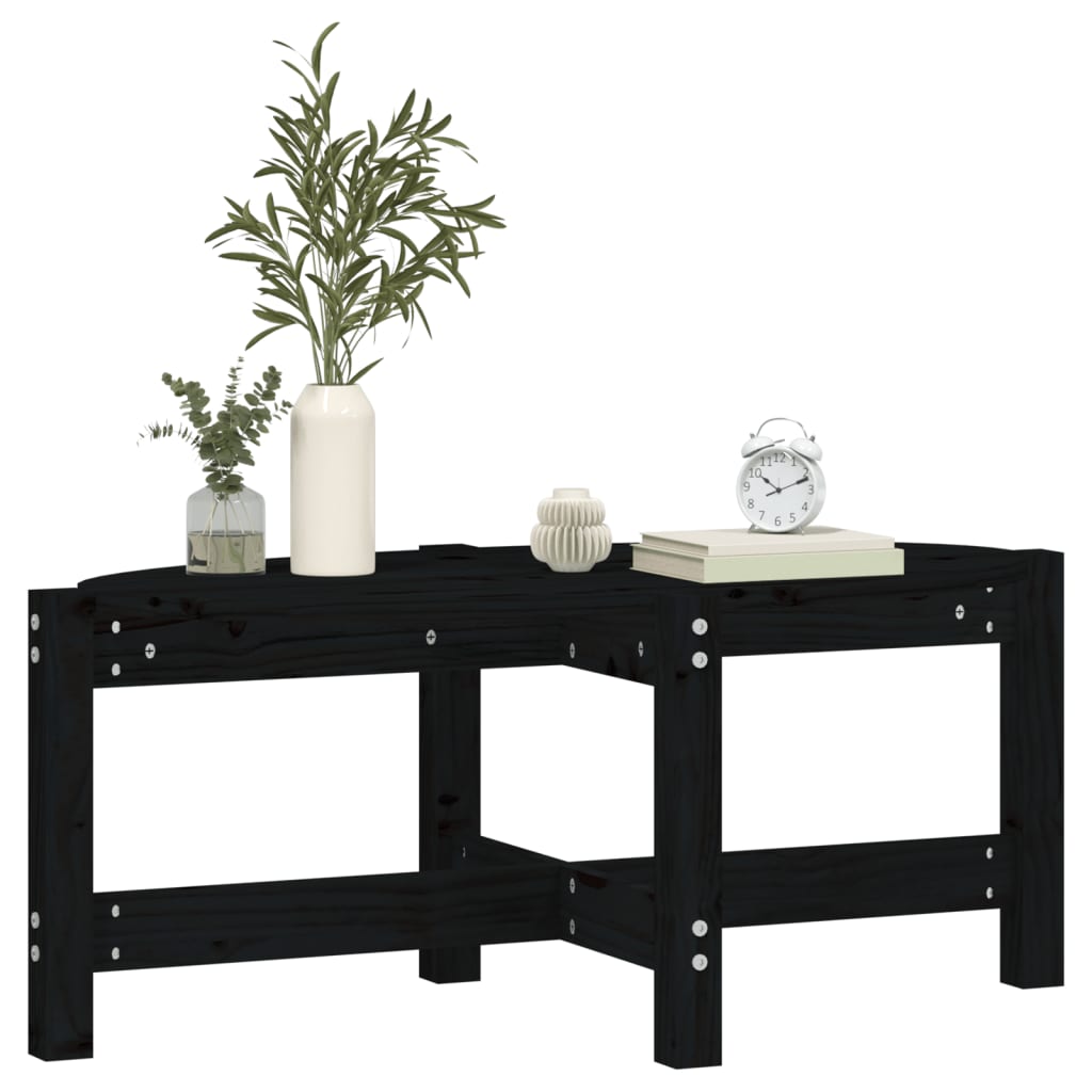 vidaXL Coffee Table Black 87x48x35 cm Solid Wood Pine