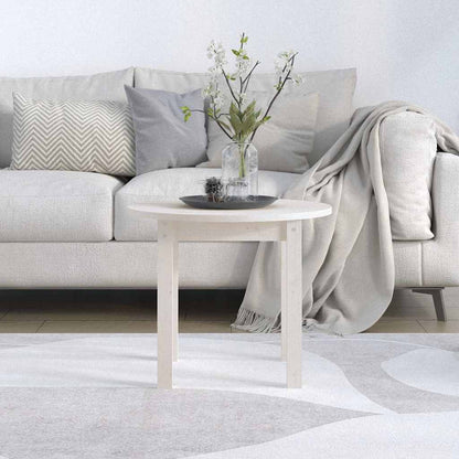 vidaXL Coffee Table White Ø 55x45 cm Solid Wood Pine