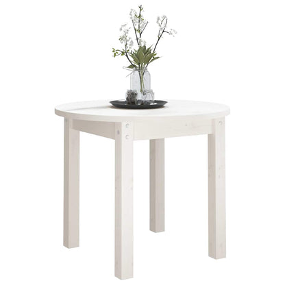 vidaXL Coffee Table White Ø 55x45 cm Solid Wood Pine