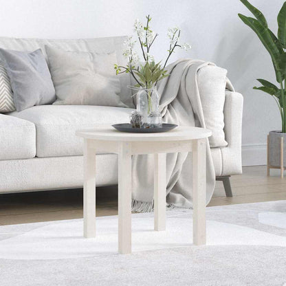 vidaXL Coffee Table White Ø 55x45 cm Solid Wood Pine
