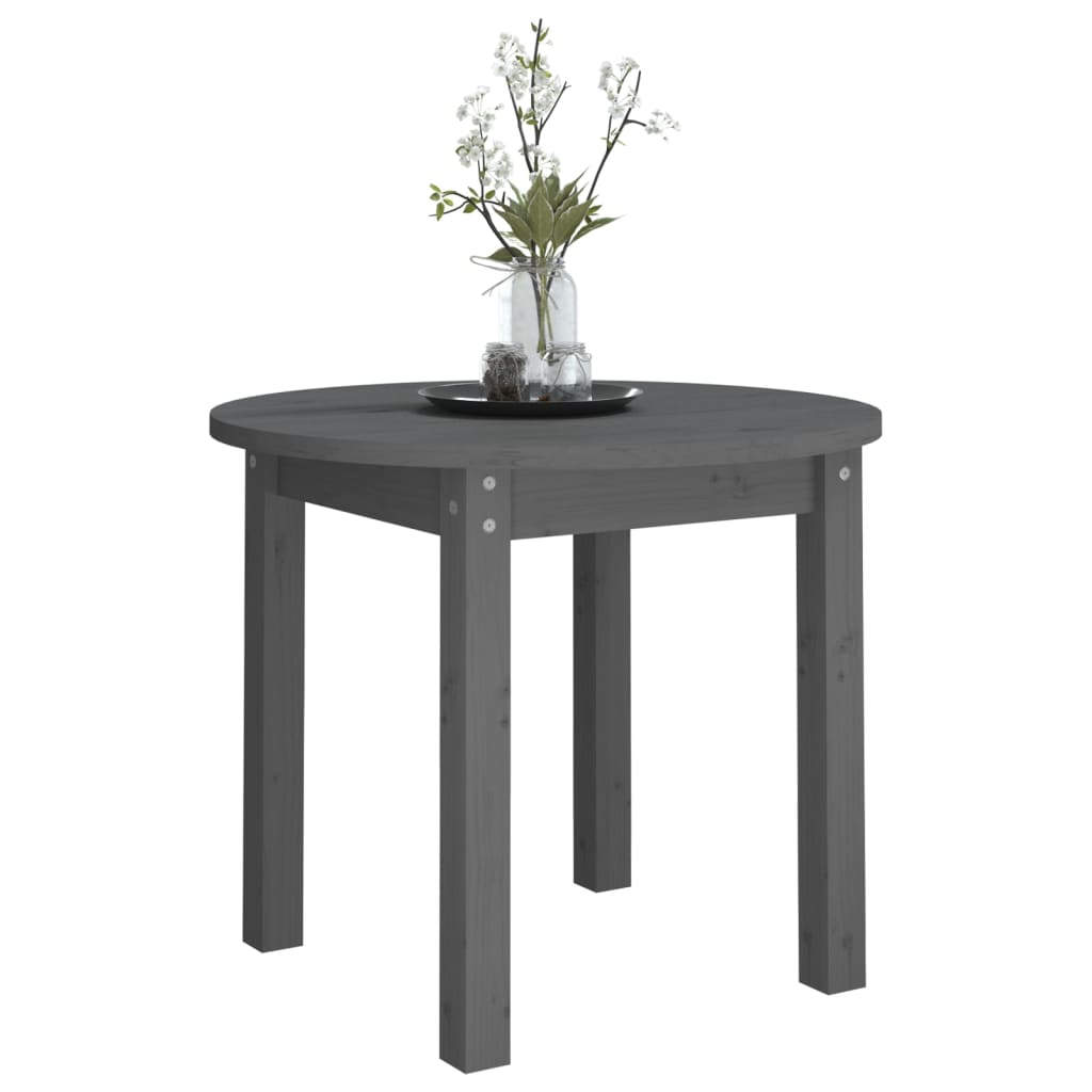 vidaXL Coffee Table Grey Ø 55x45 cm Solid Wood Pine