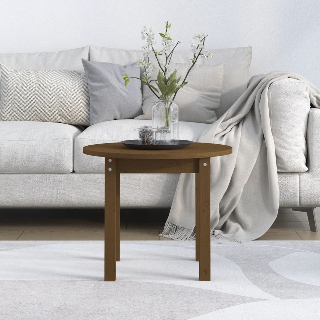 vidaXL Coffee Table Honey Brown Ø 55x45 cm Solid Wood Pine