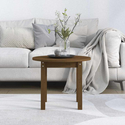 vidaXL Coffee Table Honey Brown Ø 55x45 cm Solid Wood Pine