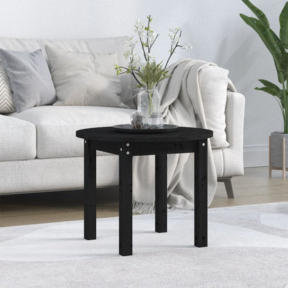 vidaXL Coffee Table Black Ø 55x45 cm Solid Wood Pine