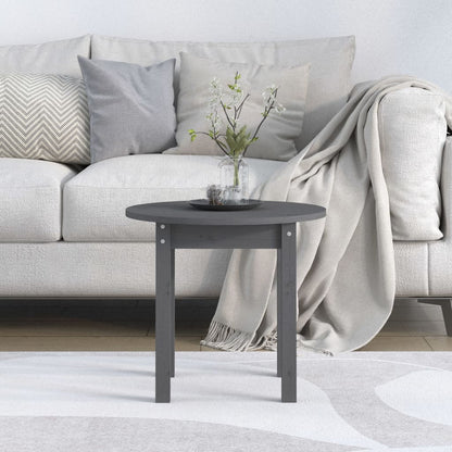 vidaXL Coffee Table Grey Ø 45x40 cm Solid Wood Pine