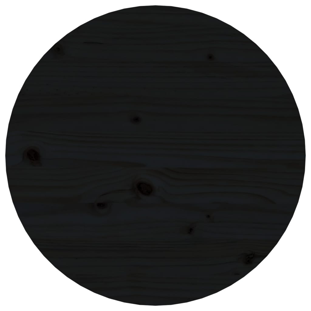vidaXL Coffee Table Black Ø 45x40 cm Solid Wood Pine