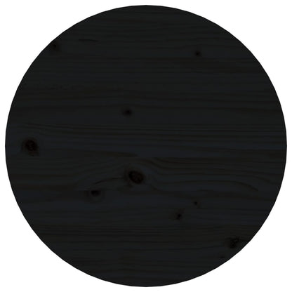 vidaXL Coffee Table Black Ø 45x40 cm Solid Wood Pine