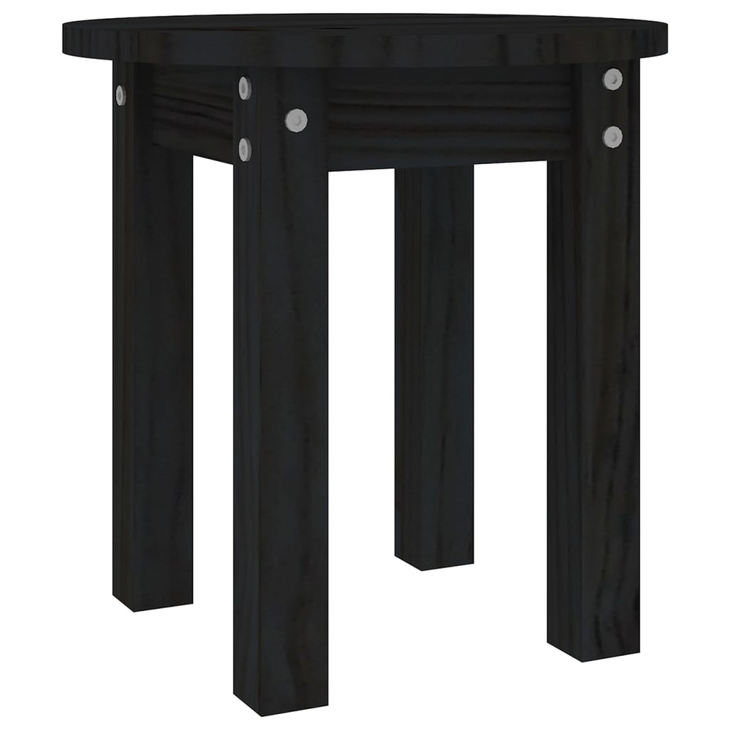 vidaXL Coffee Table Black Ø 35x35 cm Solid Wood Pine