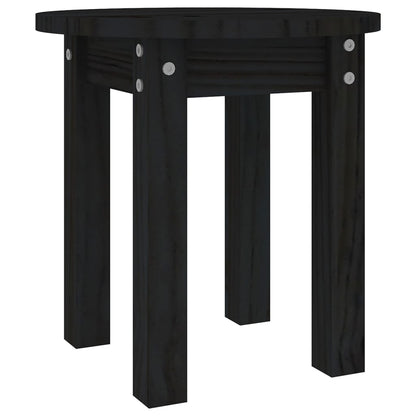 vidaXL Coffee Table Black Ø 35x35 cm Solid Wood Pine