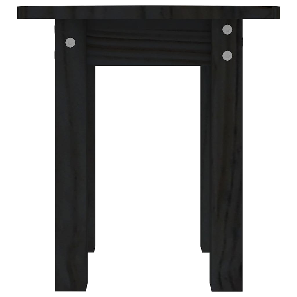 vidaXL Coffee Table Black Ø 35x35 cm Solid Wood Pine