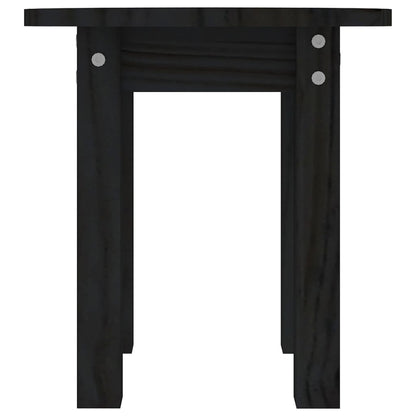 vidaXL Coffee Table Black Ø 35x35 cm Solid Wood Pine