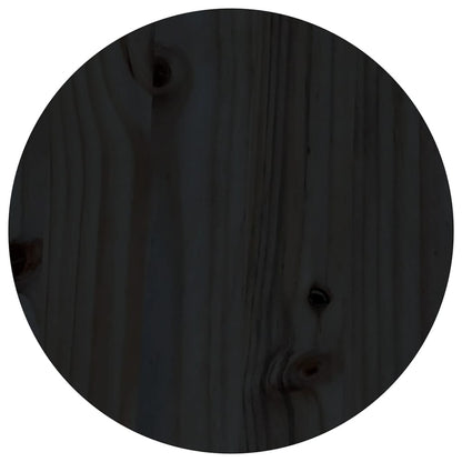 vidaXL Coffee Table Black Ø 35x35 cm Solid Wood Pine