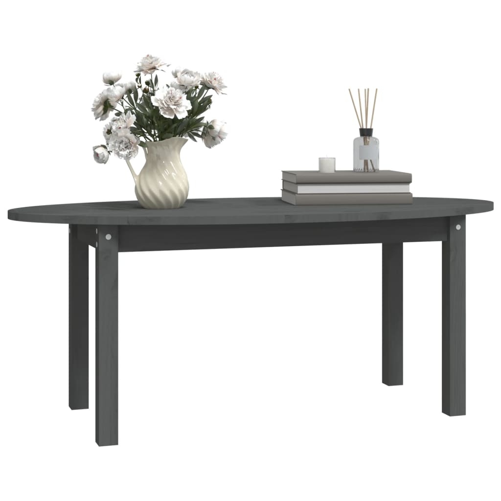 vidaXL Coffee Table Grey 110x55x45 cm Solid Wood Pine