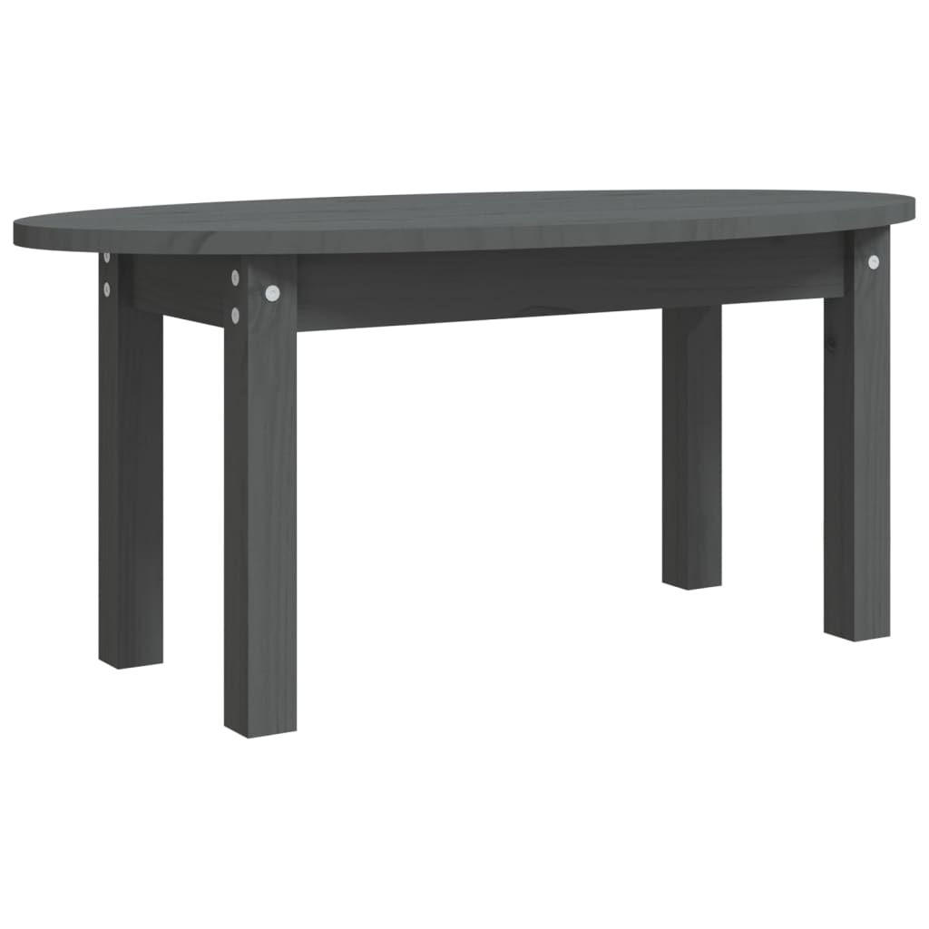 vidaXL Coffee Table Grey 80x40x35 cm Solid Wood Pine