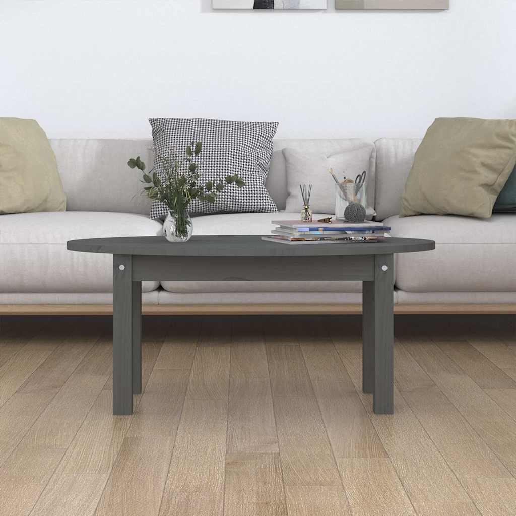 vidaXL Coffee Table Grey 80x40x35 cm Solid Wood Pine