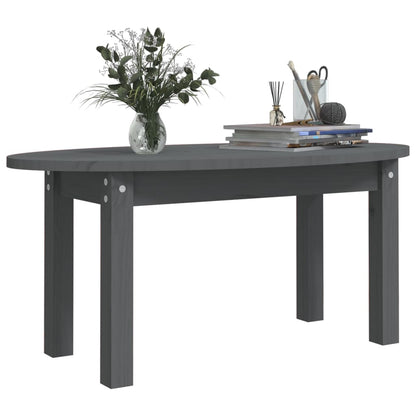 vidaXL Coffee Table Grey 80x40x35 cm Solid Wood Pine
