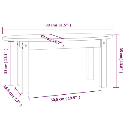 vidaXL Coffee Table Grey 80x40x35 cm Solid Wood Pine