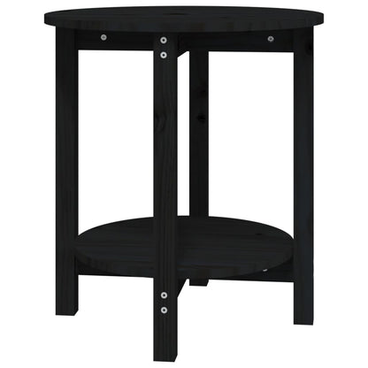 vidaXL Coffee Table Black Ø 55x60 cm Solid Wood Pine