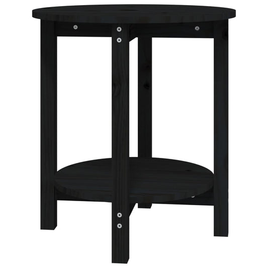 vidaXL Coffee Table Black Ø 55x60 cm Solid Wood Pine