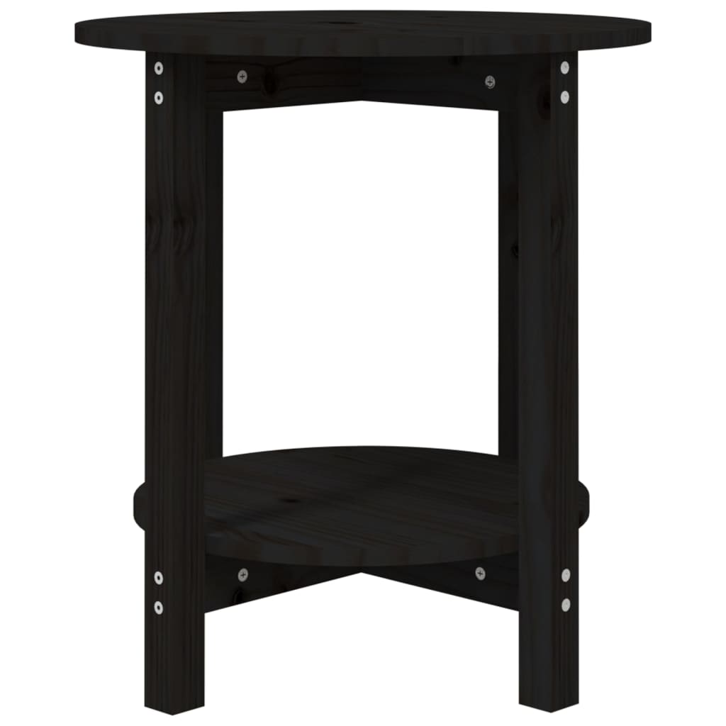vidaXL Coffee Table Black Ø 55x60 cm Solid Wood Pine