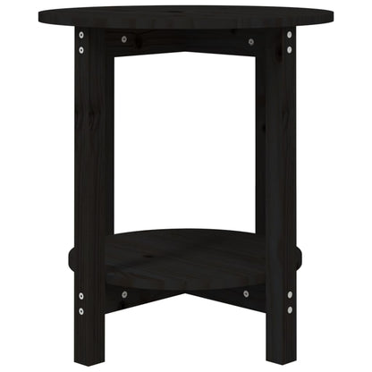 vidaXL Coffee Table Black Ø 55x60 cm Solid Wood Pine