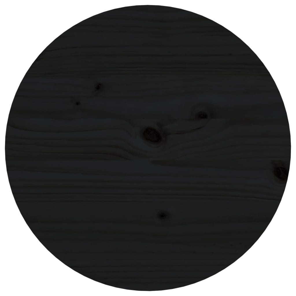 vidaXL Coffee Table Black Ø 55x60 cm Solid Wood Pine
