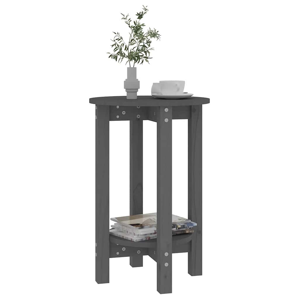 vidaXL Coffee Table Grey Ø 40x60 cm Solid Wood Pine