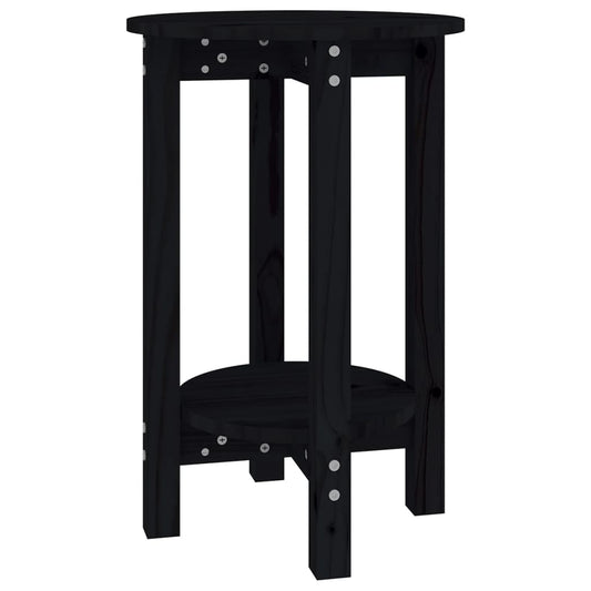 vidaXL Coffee Table Black Ø 40x60 cm Solid Wood Pine