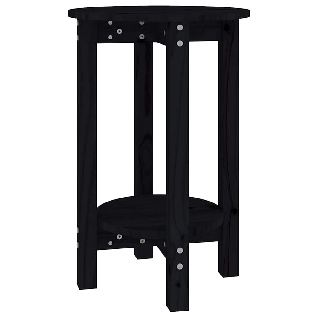 vidaXL Coffee Table Black Ø 40x60 cm Solid Wood Pine